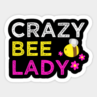 Crazy Bee Lady Funny Design for Women Sticker